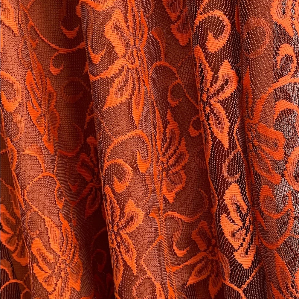2 for $20 LuLaRoe Lucy Orange Lace Floral maxi Skirt elastic waistband lined - Picture 7 of 7